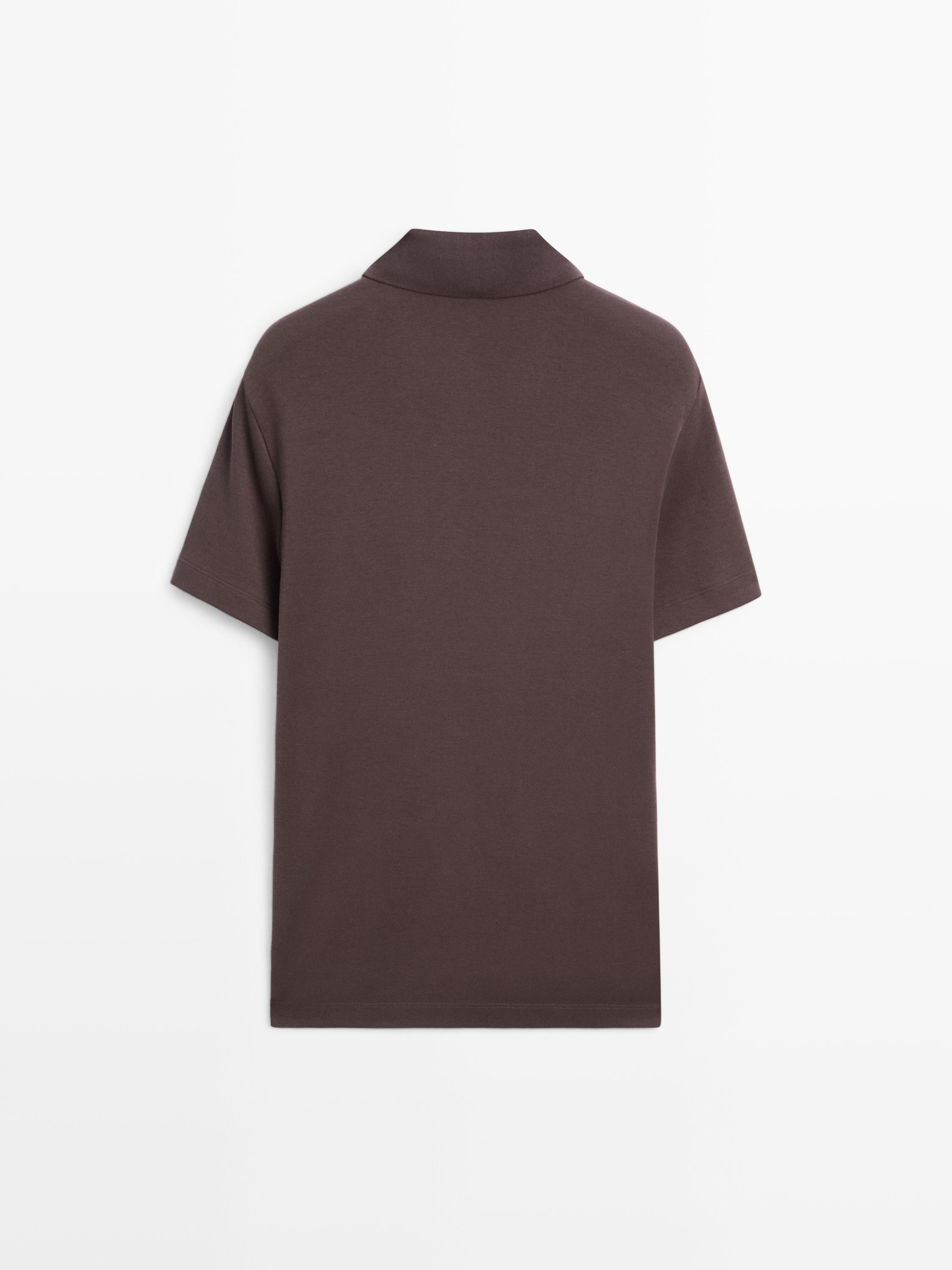 Short sleeve polo shirt with placket detail
